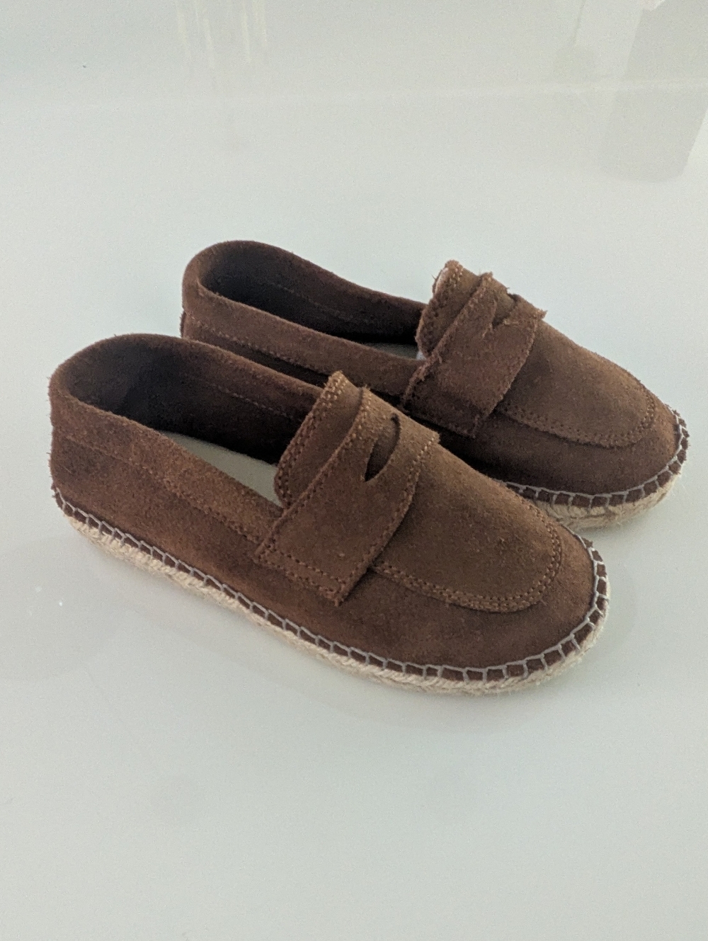 Suede Leather Espadrilles Loafers Kids Size 12